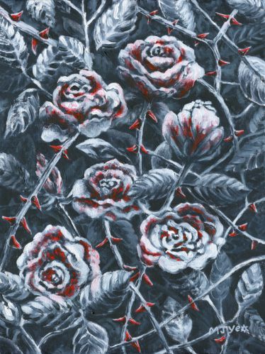 Roses and thorns design painting for sale