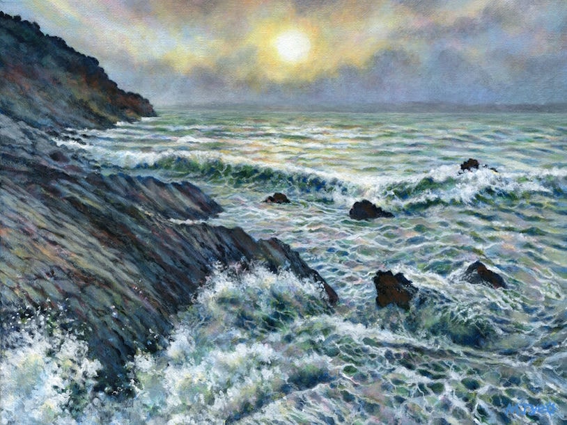 cornish seascape art painting for sale