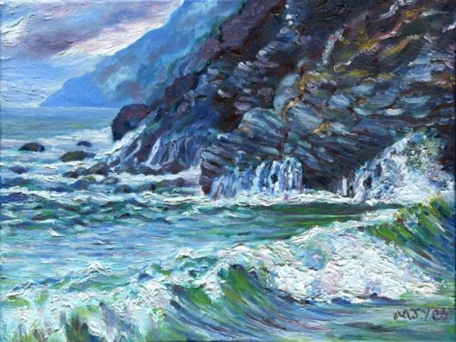 cornish seascape oil painting for sale