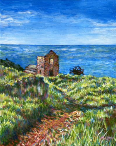 cornish tin mine cornwall art painting for sale