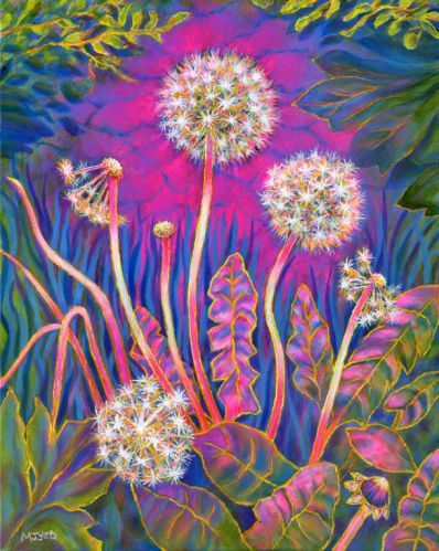 dandelion seedheads art painting for sale