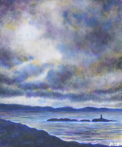 grey skyscape, seascape, anglesey painting for sale