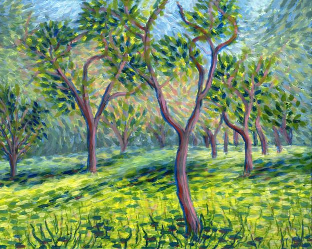 impressionist orchard painting for sale