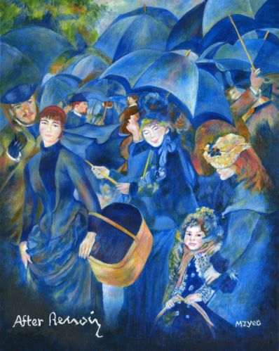 Tribute to Renoir, The Umbrellas painting for sale