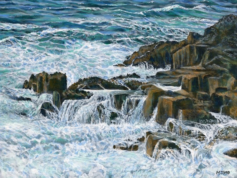 rough sea, neist point, isle of skye, scotland art painting for sale