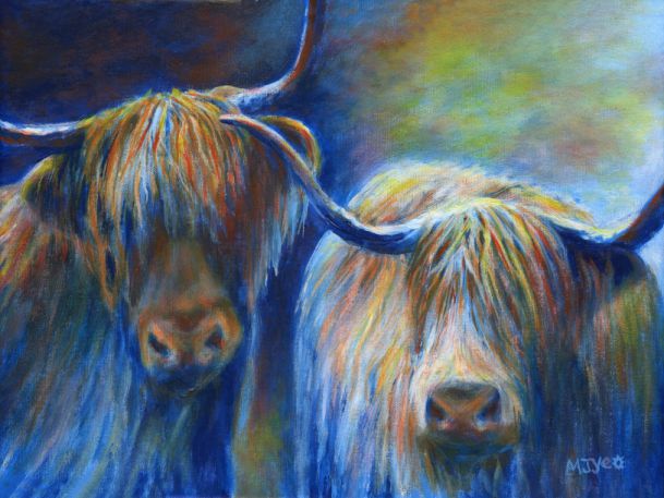 scotland art highland cattle painting for sale