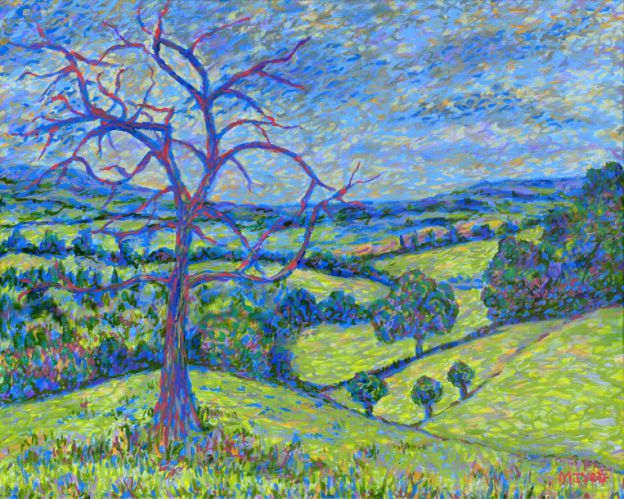 tree in english countryside landscape art painting for sale