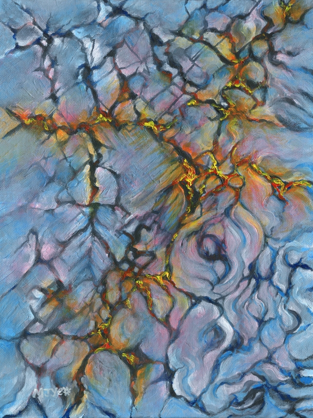 abstract cracked rock painting for sale