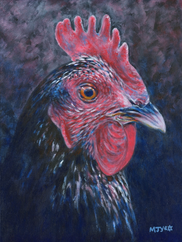 chicken portrait farm animal painting for sale