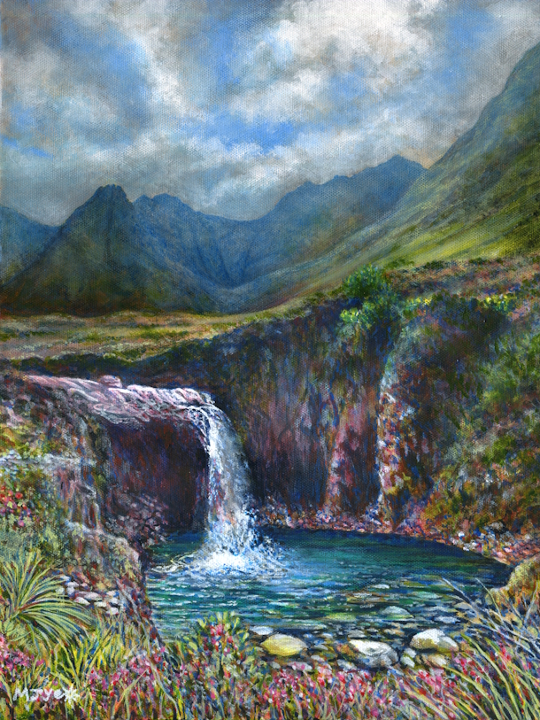 fairy pools, isle of skye, scotland art painting for sale
