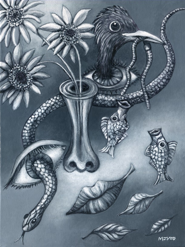 surreal face art painting for sale